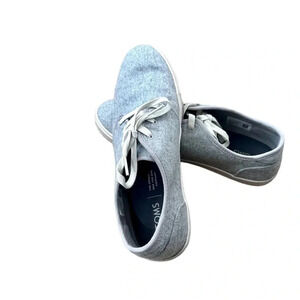 Toms Carlo Men’s Low Top Light Gray Casual Lace Up Shoes Size M9 GUC